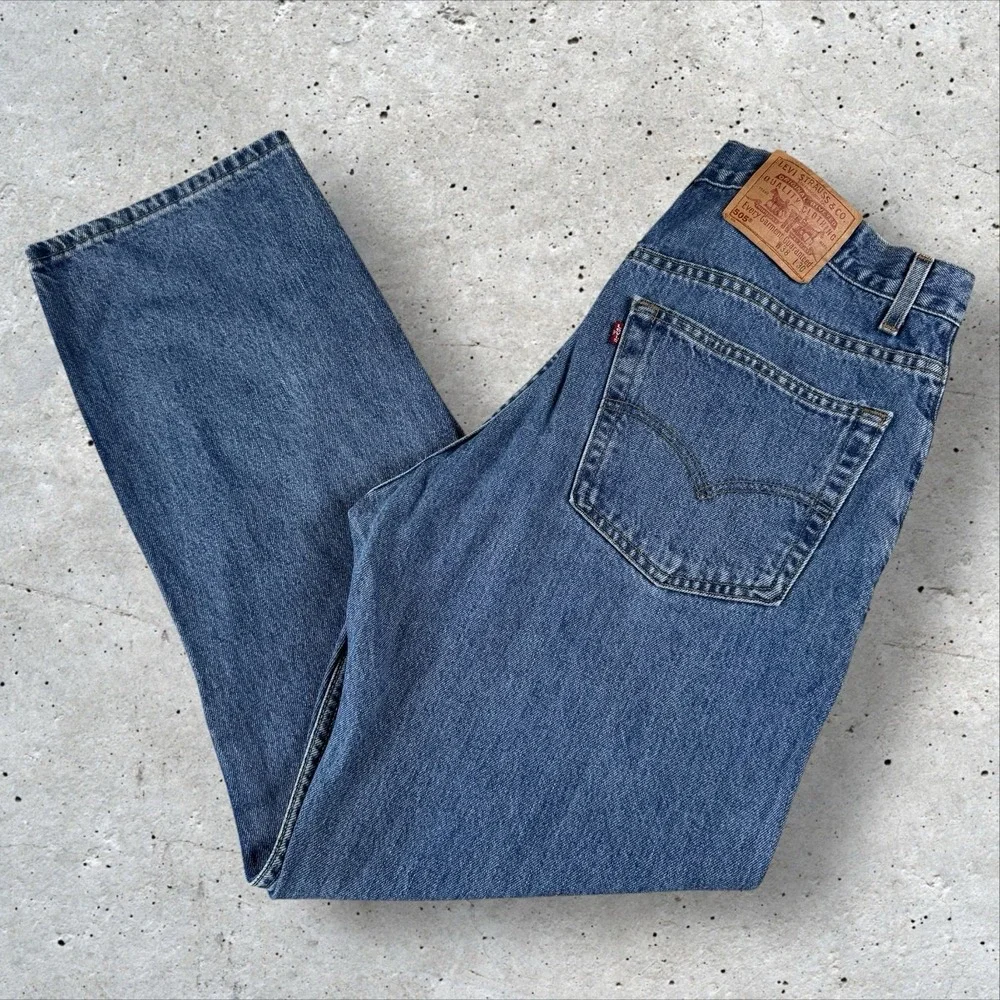 Vintage Levis‎ Jeans Measure 36x30 Blue 505 Reg Straight Fit 90s Distressed USA